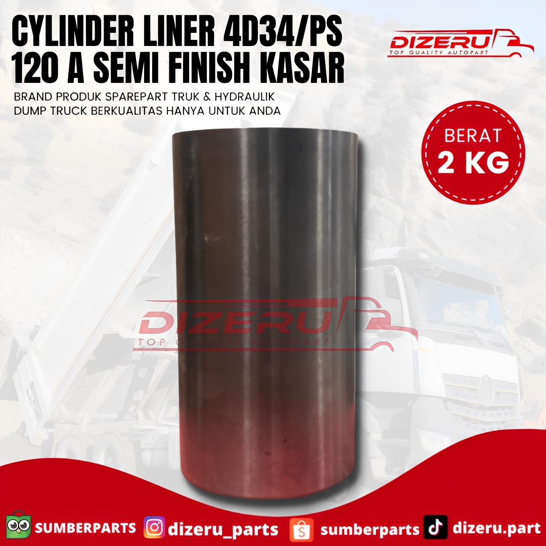 Cylinder Liner 4D34/PS 120 A Semi Finish Kasar